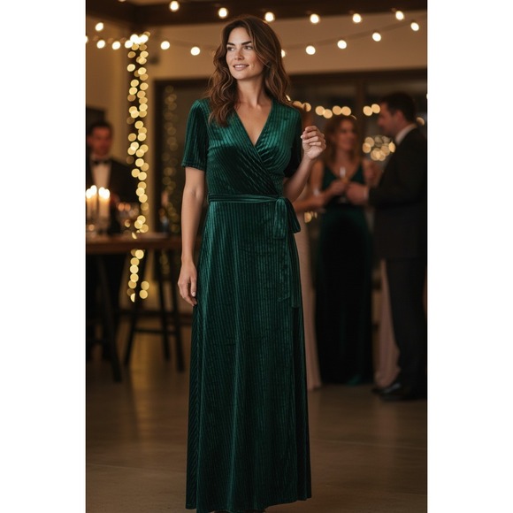 baltic born emerald green dress Baltic Born Womens Marseille Embossed Maxi Dress | Green main image 0